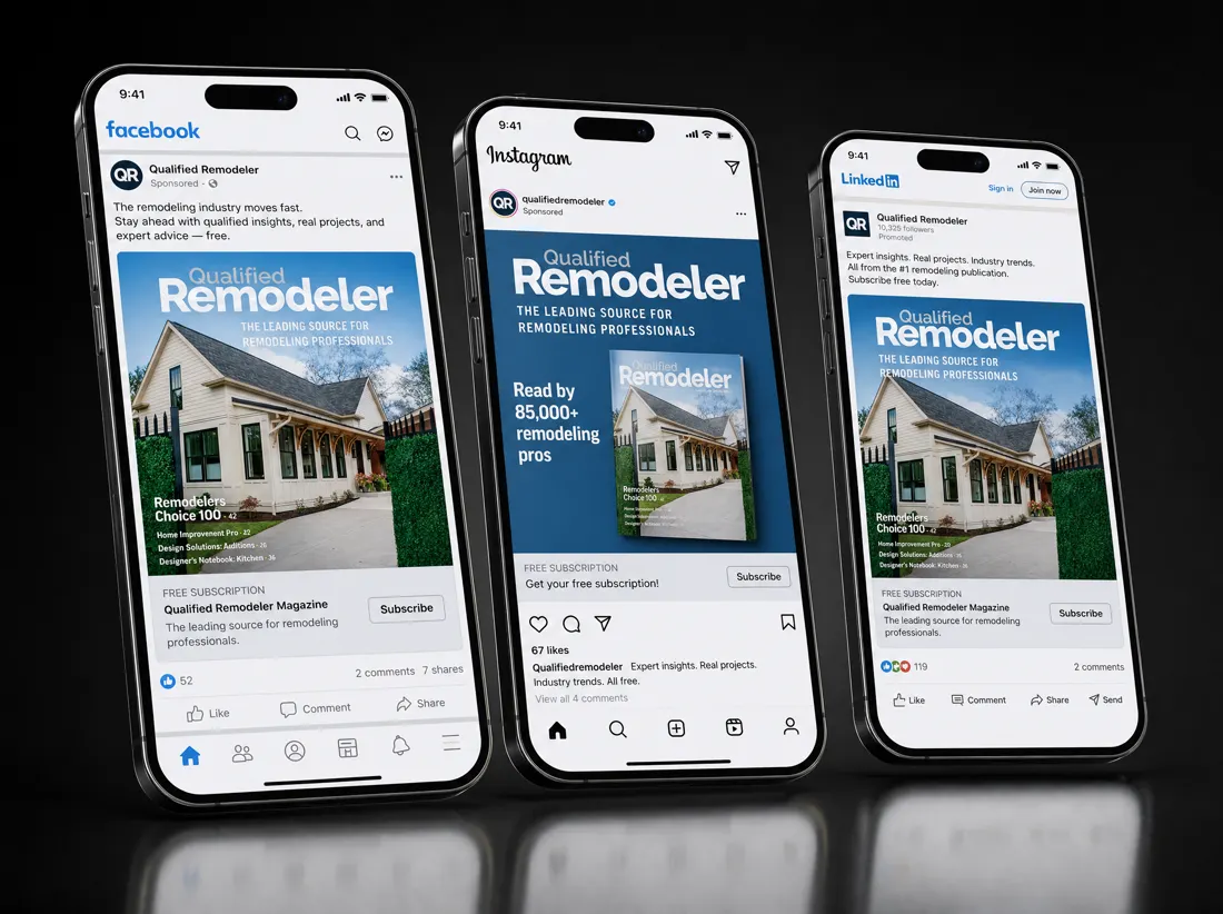 Social ads for Qualified Remodeler subscriptions